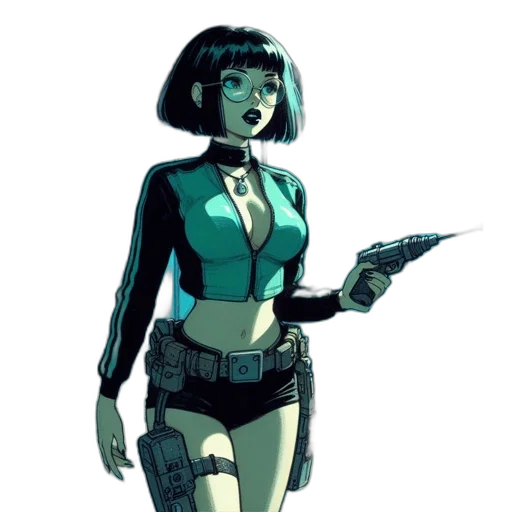 robot, comic book art, concept art, cyberpunk transparent PNG cut-out