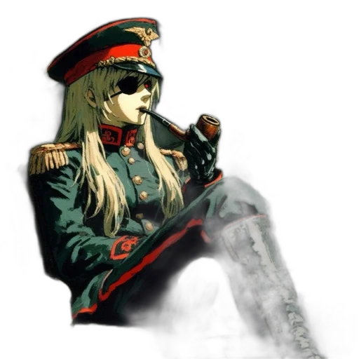staff, weapon, hat, jacket transparent PNG cut-out