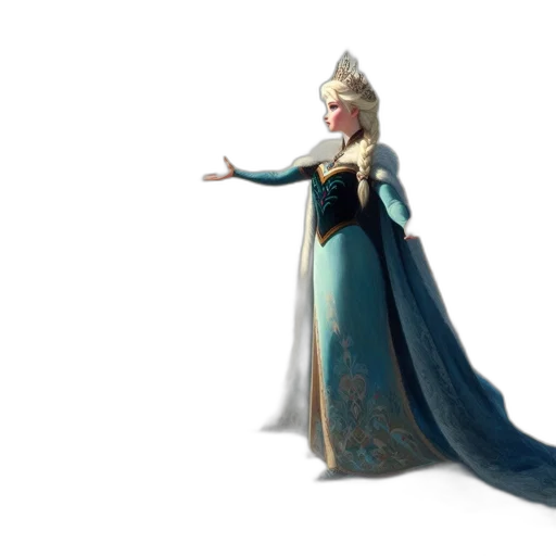 crown, dress, staff, 3d render transparent PNG cut-out