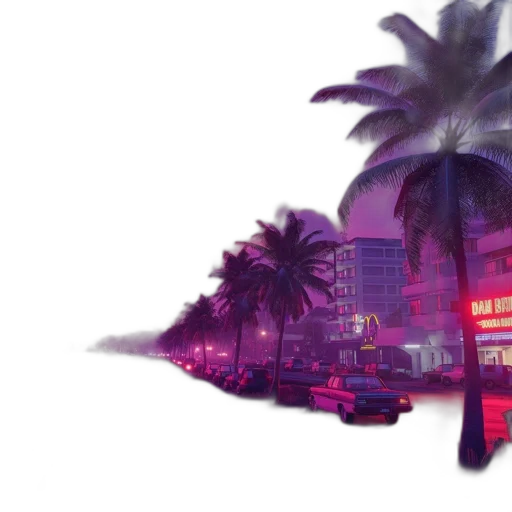 car, vaporwave, concept art, cyberpunk transparent PNG cut-out