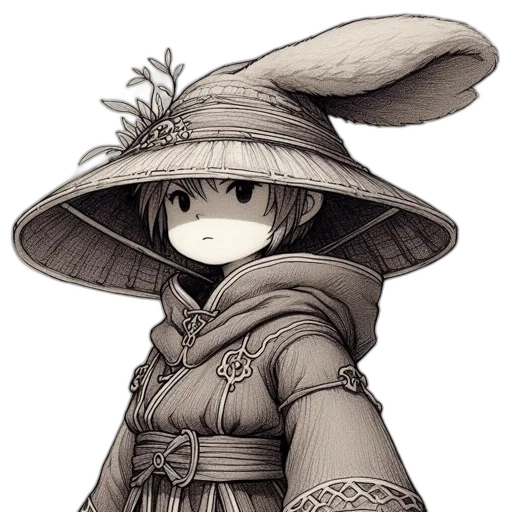 hat, mask, dragon, staff transparent PNG cut-out