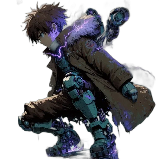 jacket, robot, weapon, creature transparent PNG cut-out
