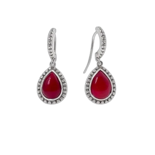jewelry, pair, earrings, red transparent PNG cut-out