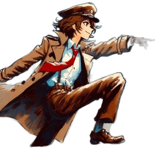 staff, jacket, weapon, hat transparent PNG cut-out