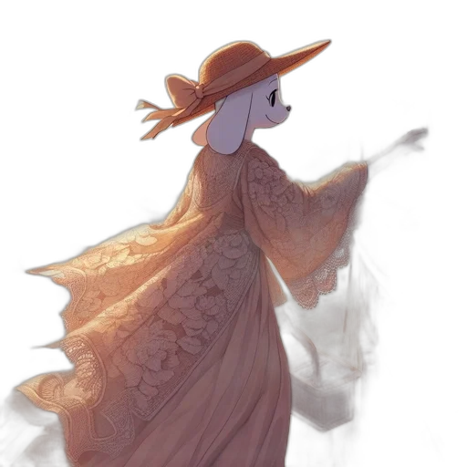 dress, hat, crown, creature transparent PNG cut-out