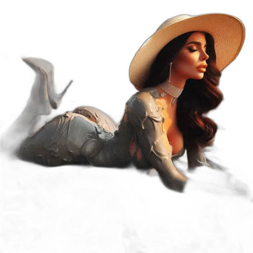 hat, dress, photorealistic, concept art transparent PNG cut-out