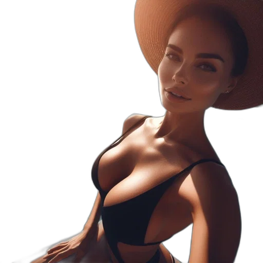 hat, dress, jewelry, face transparent PNG cut-out