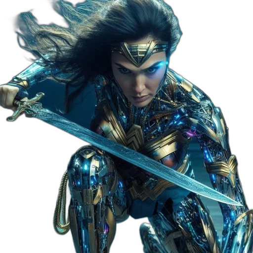 concept art, comic book art, armored, woman transparent PNG cut-out