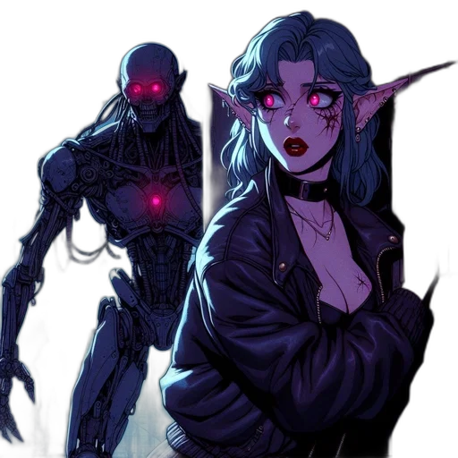 robot, creature, jacket, weapon transparent PNG cut-out