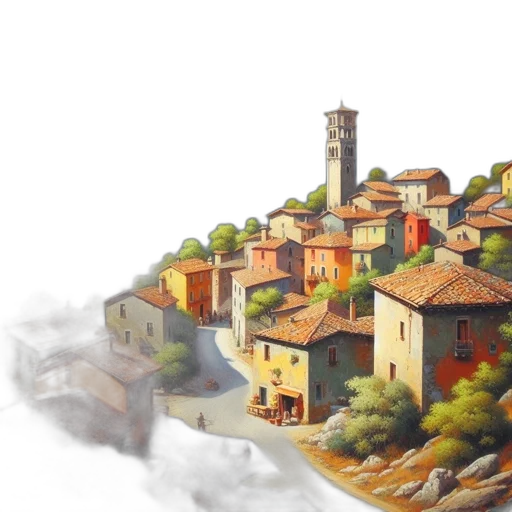building, concept art, photorealistic, watercolor transparent PNG cut-out