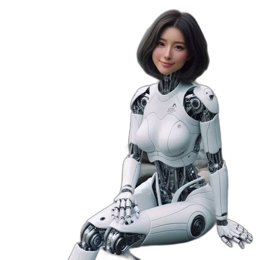 robot, 3d render, concept art, photorealistic transparent PNG cut-out