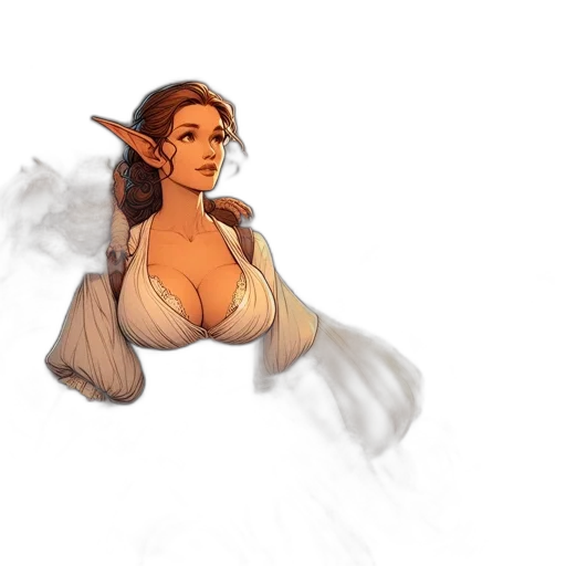 dress, staff, fantasy art, concept art transparent PNG cut-out