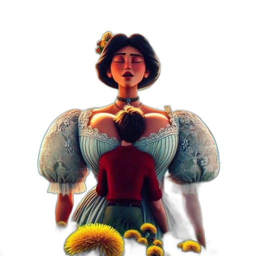 dress, crown, hat, staff transparent PNG cut-out