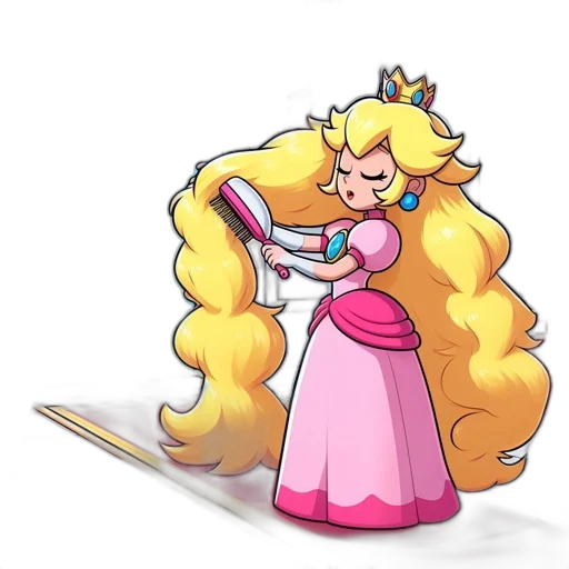 crown, dress, hair, staff transparent PNG cut-out