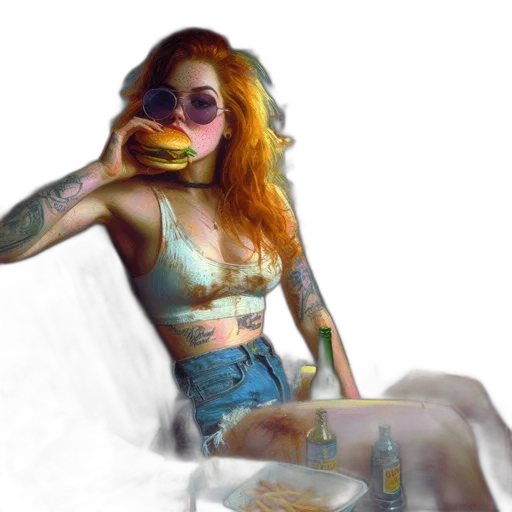 dress, jacket, jewelry, cyberpunk transparent PNG cut-out