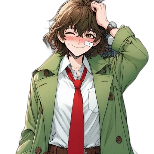 jacket, hat, staff, hair transparent PNG cut-out