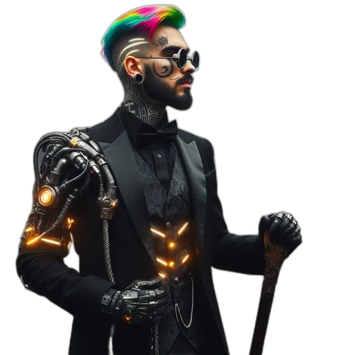 jacket, robot, staff, animal transparent PNG cut-out