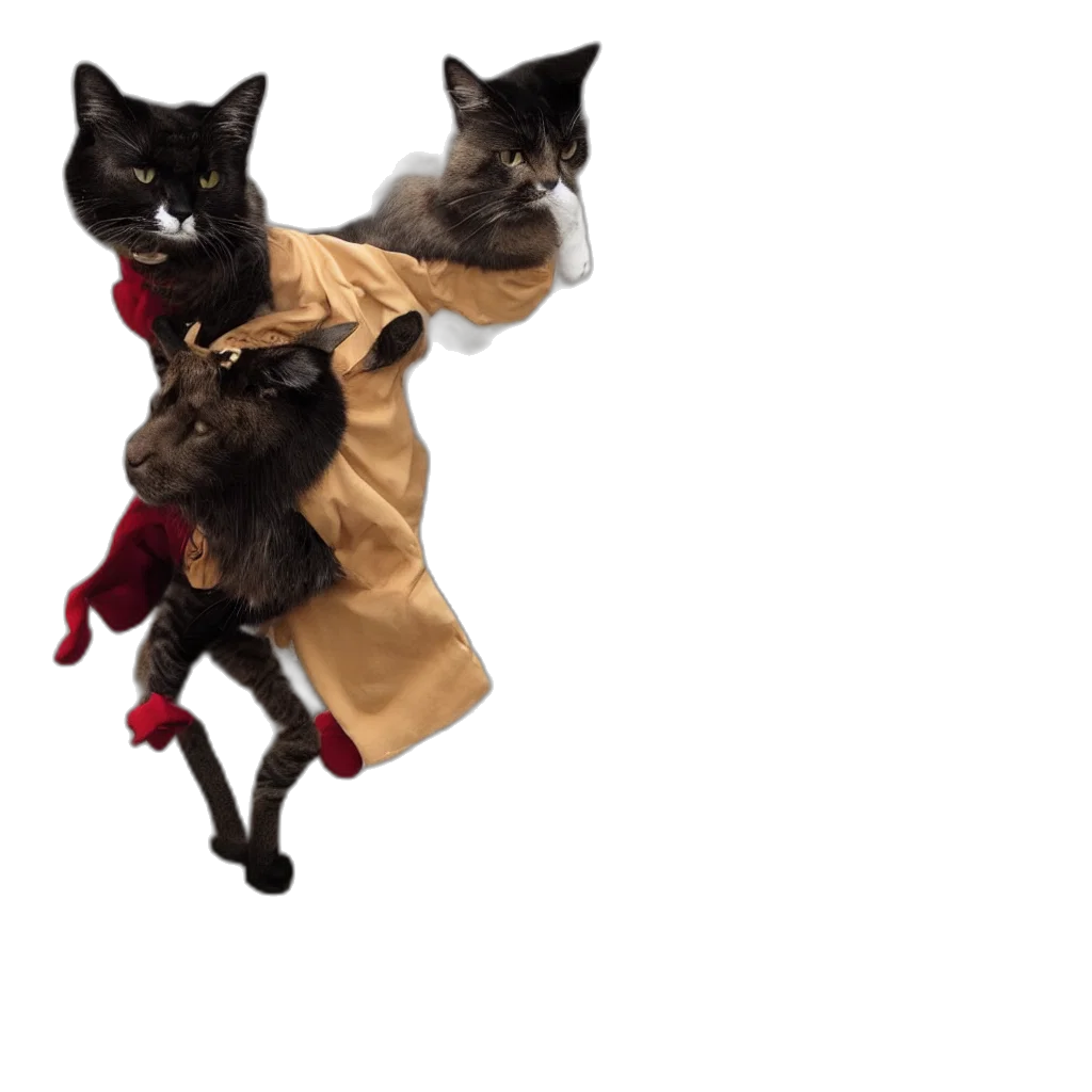 jacket, staff, cat, dog transparent PNG cut-out