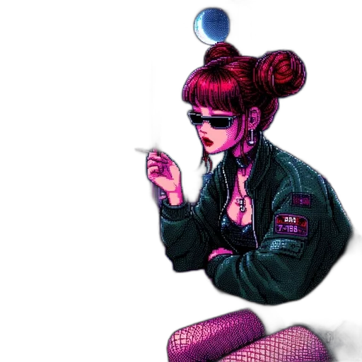 jacket, umbrella, cyberpunk, vaporwave transparent PNG cut-out