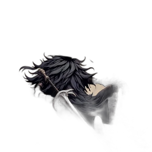 mask, hair, face, jacket transparent PNG cut-out