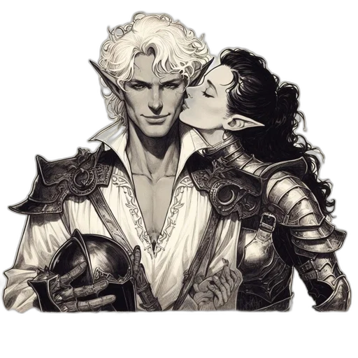 fantasy art, concept art, comic book art, pencil sketch transparent PNG cut-out