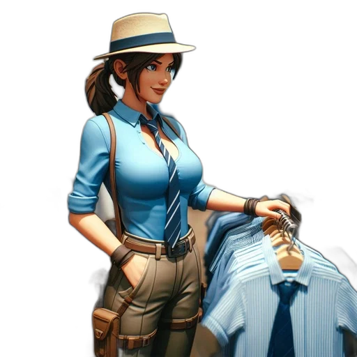 staff, hat, jacket, dress transparent PNG cut-out