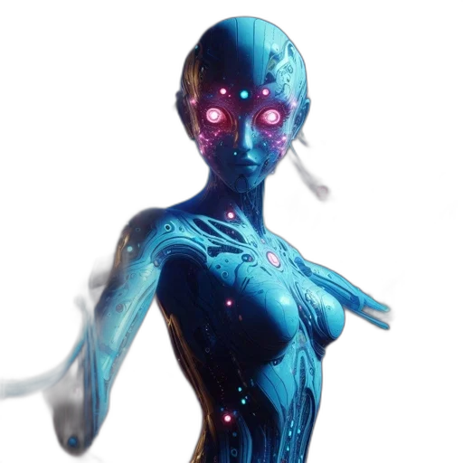 robot, dress, mask, staff transparent PNG cut-out