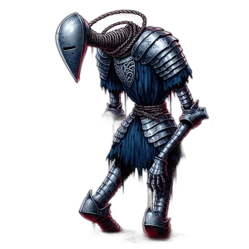 robot, creature, staff, sword transparent PNG cut-out
