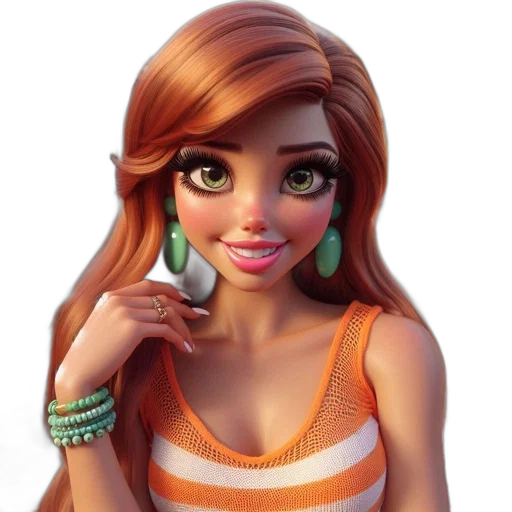 jewelry, dress, cartoon, 3d render transparent PNG cut-out