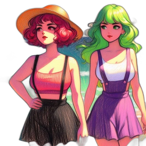 dress, hat, watercolor, concept art transparent PNG cut-out