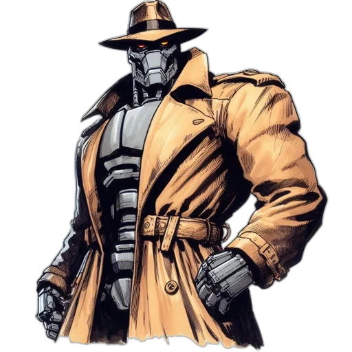 jacket, mask, comic book art, concept art transparent PNG cut-out