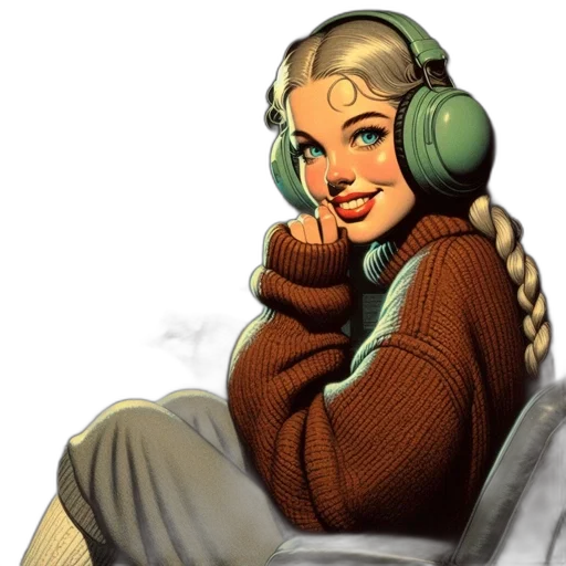 face, staff, jacket, comic book art transparent PNG cut-out