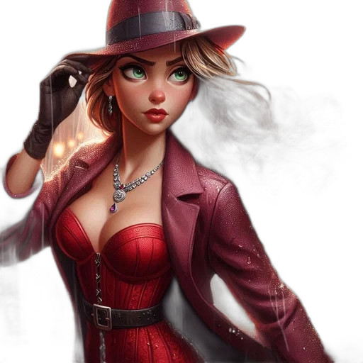 hat, jacket, dress, fantasy art transparent PNG cut-out