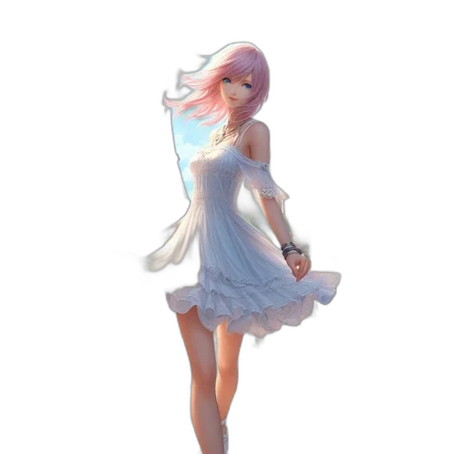 dress, staff, weapon, robot transparent PNG cut-out