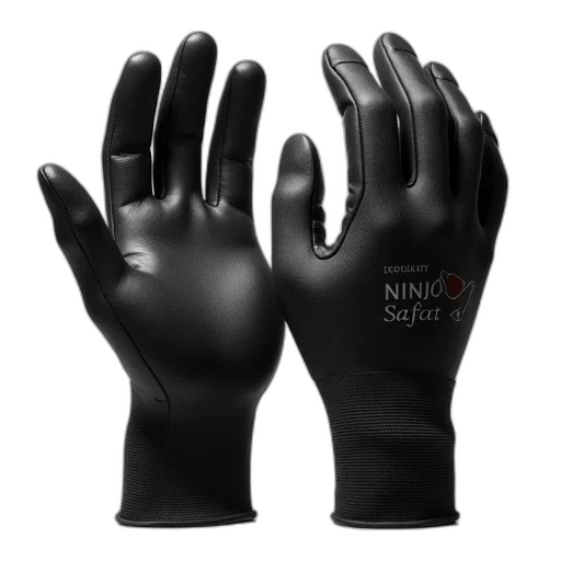 pair, black, gloves, brand transparent PNG cut-out