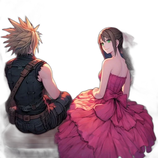 dress, concept art, anime, watercolor transparent PNG cut-out
