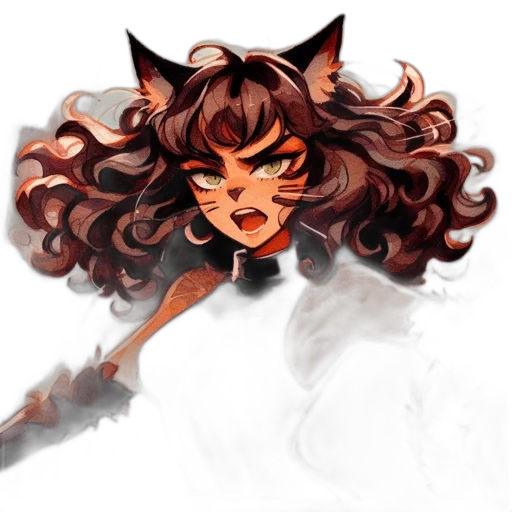 staff, hair, creature, pixel art transparent PNG cut-out