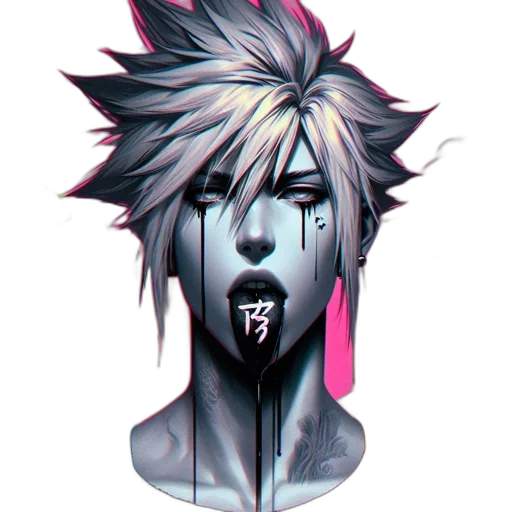 face, mask, creature, cyberpunk transparent PNG cut-out