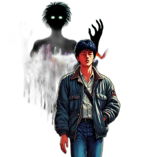 jacket, creature, concept art, pixel art transparent PNG cut-out