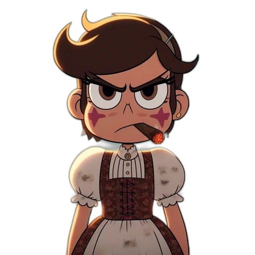 dress, staff, face, crown transparent PNG cut-out