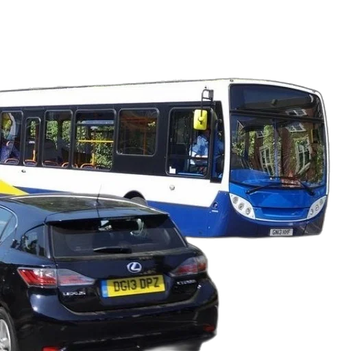 car, blue, white, bus transparent PNG cut-out