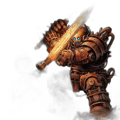robot, weapon, staff, concept art transparent PNG cut-out