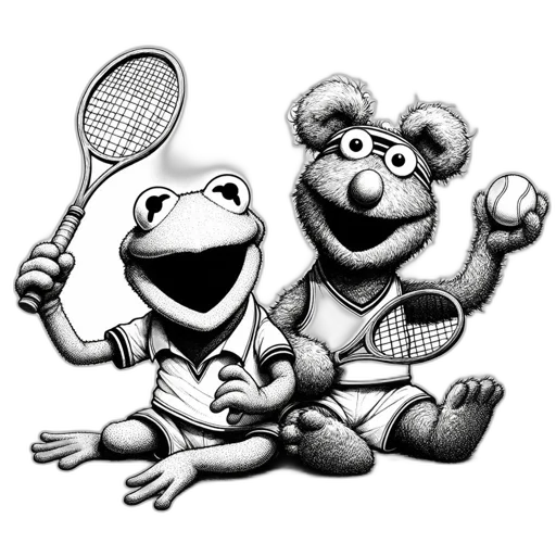 two, cartoonistic, creatures, frog transparent PNG cut-out