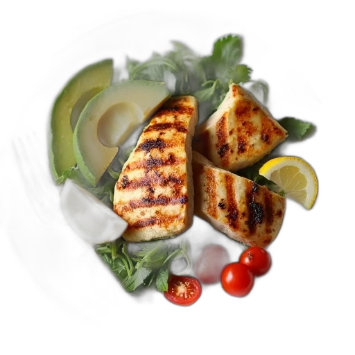 food, photorealistic, 3d render, plate transparent PNG cut-out