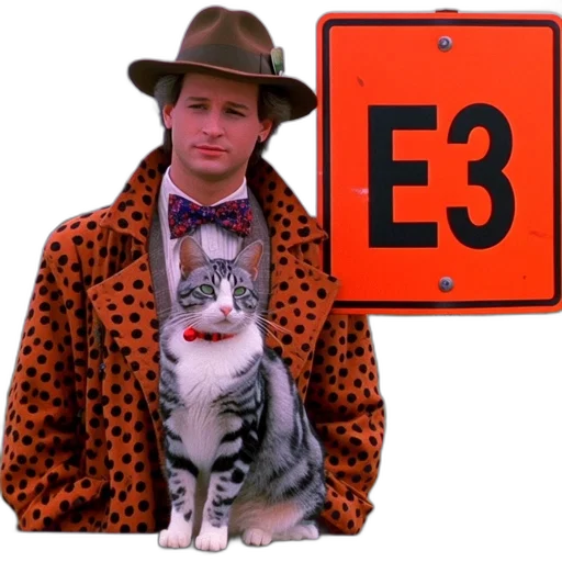 animal, hat, jacket, city street transparent PNG cut-out