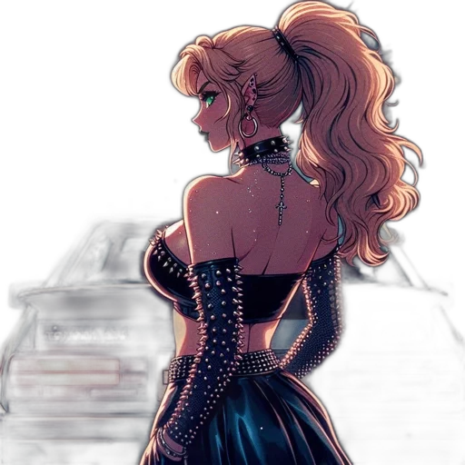dress, car, comic book art, concept art transparent PNG cut-out