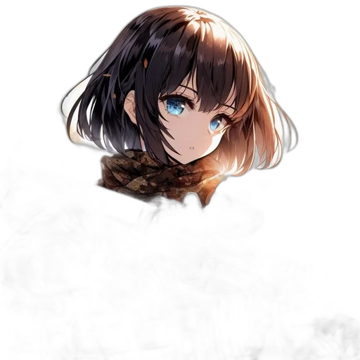 face, jacket, weapon, hair transparent PNG cut-out
