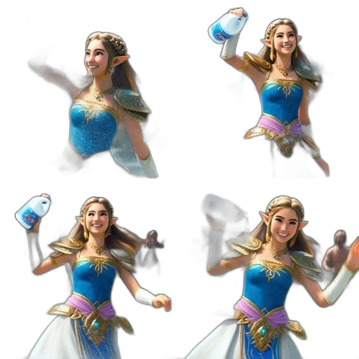 concept art, fantasy art, 3d render, pixel art transparent PNG cut-out