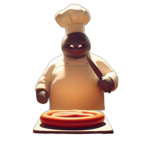 food, staff, robot, 3d render transparent PNG cut-out