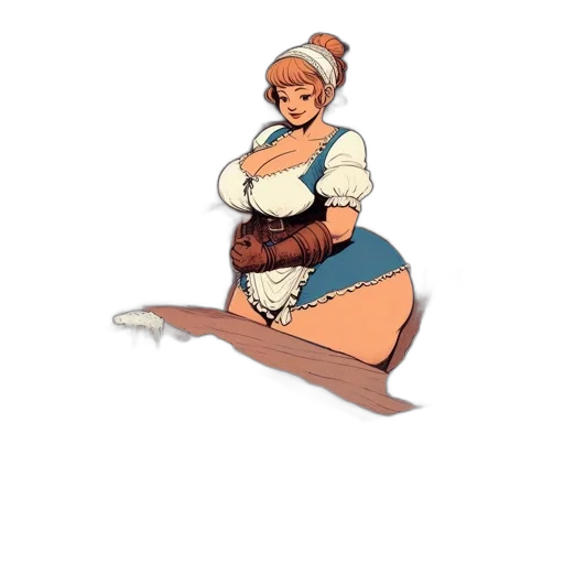 dress, staff, weapon, hat transparent PNG cut-out